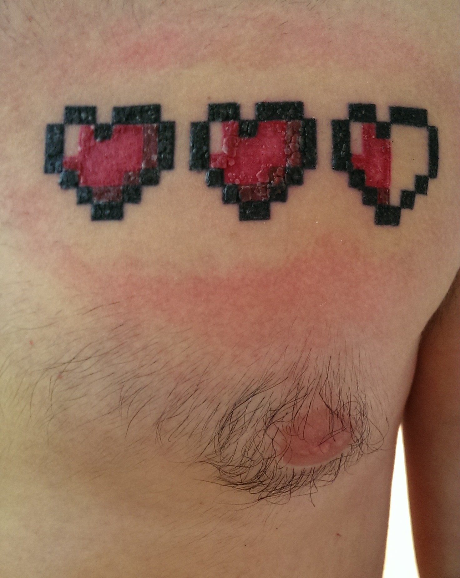 The 8-Bit Zelda Hearts Tattoo - Gutsy Geek